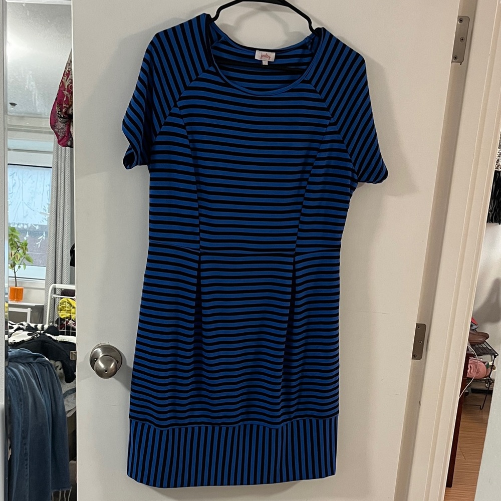 Pixley Blue and Black Striped Top